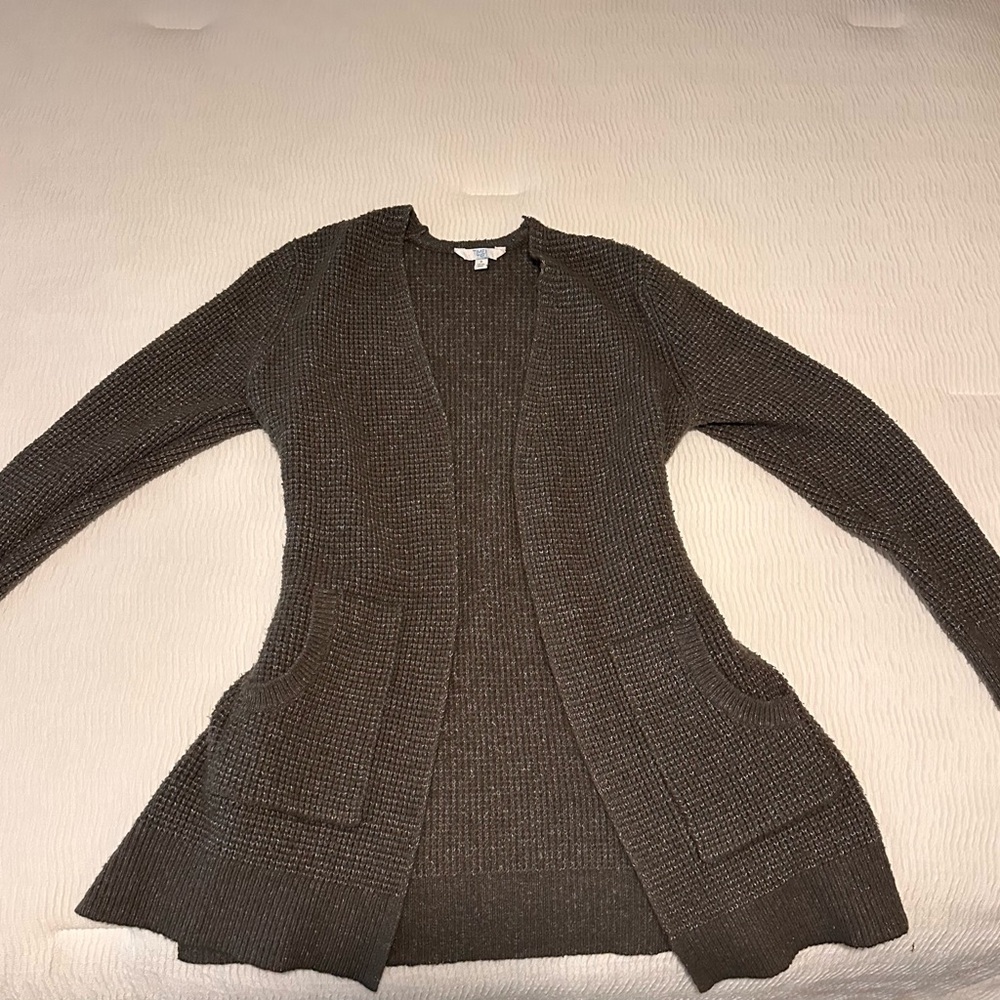 Time and Tru Women's Taupe Cardigan Sweater